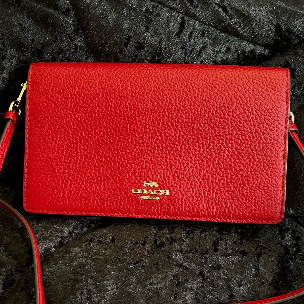 Coach Anna fold over crossbody clutch